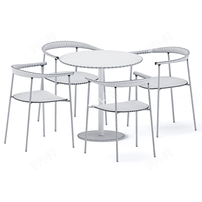 Tiffany Column Round Table: Elegant & Functional 3D model image 4