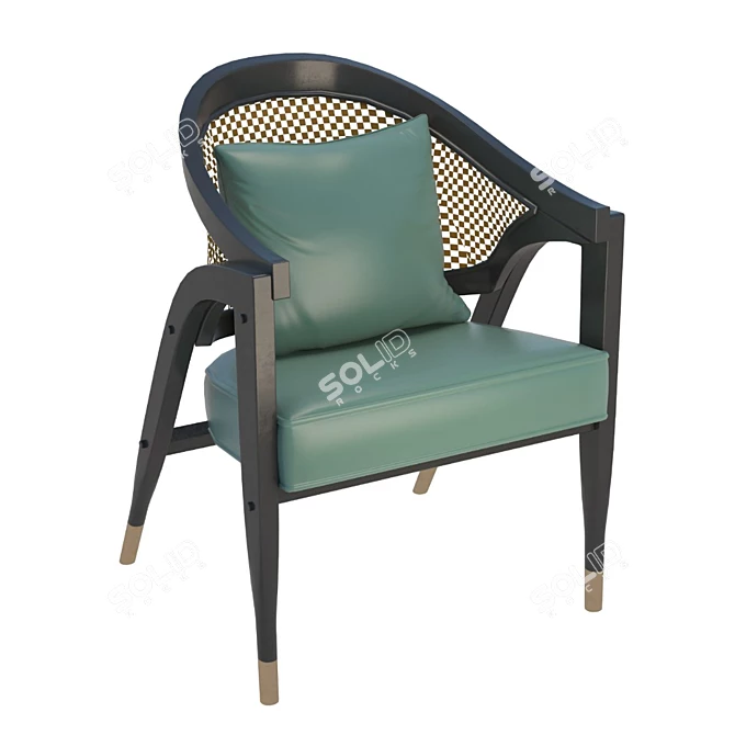 Asian Inspired Armchair 3D model image 2