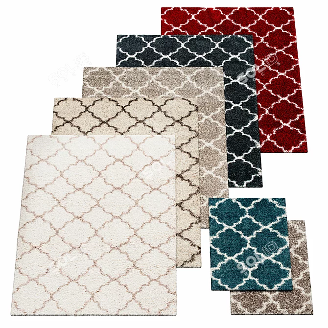 Safavieh Hudson Quatrefoil Shag Rug 3D model image 1