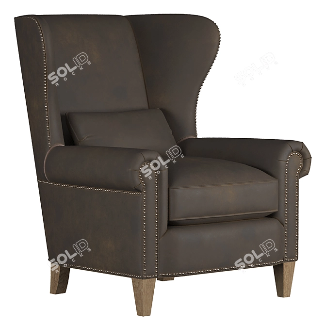 Elegant Malonne Armchair 3D model image 1