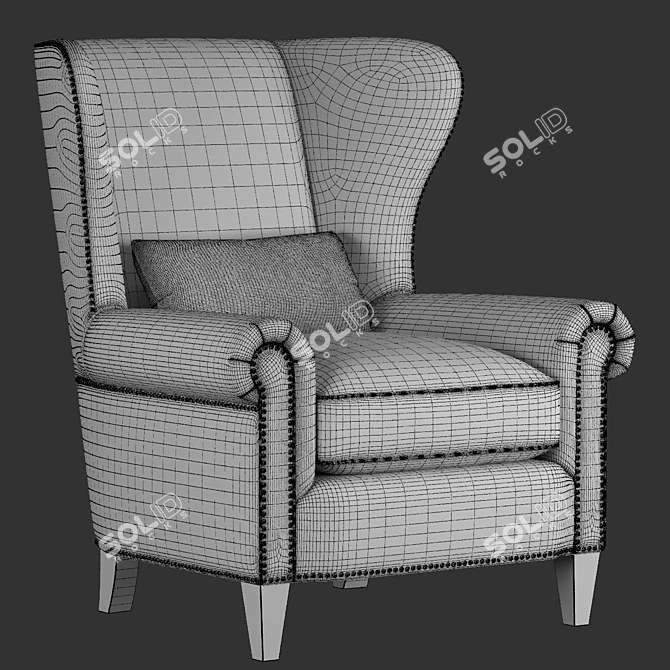 Elegant Malonne Armchair 3D model image 5