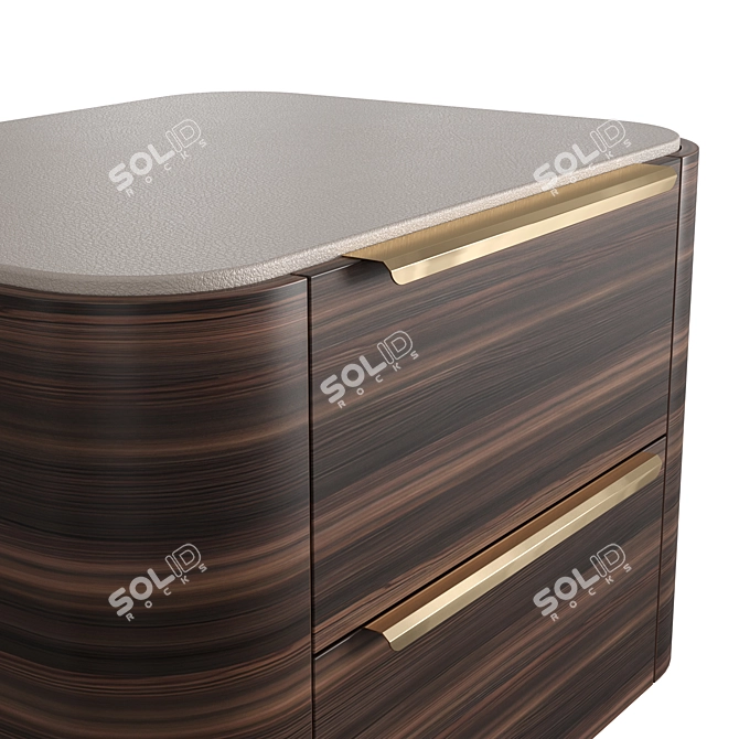 Modern Bamboo Bedside Table 3D model image 9