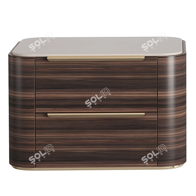 Modern Bamboo Bedside Table 3D model image 11