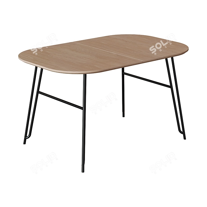 Modern Black Veneer Dining Table 3D model image 1