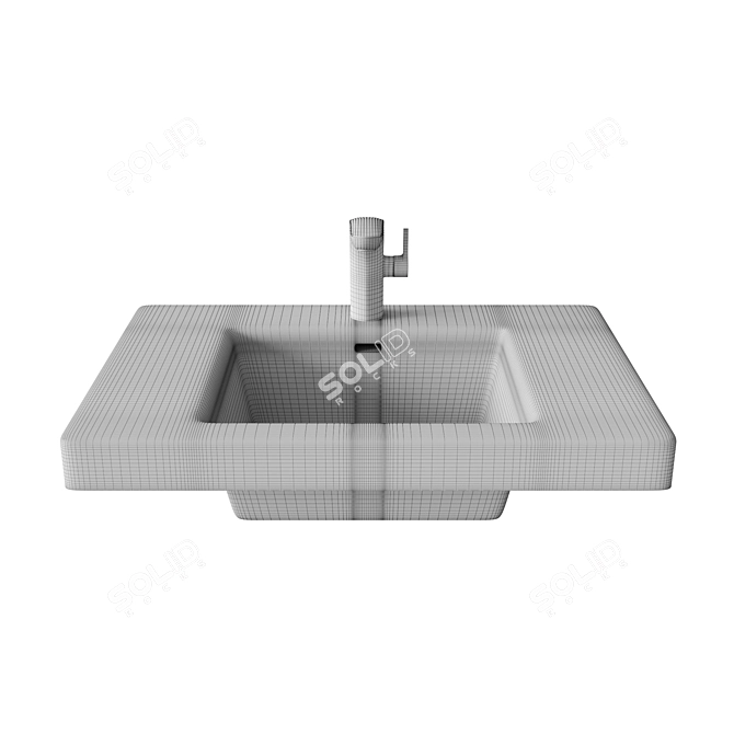 KHROMA 327651000 Ceramic Washbasin 3D model image 2