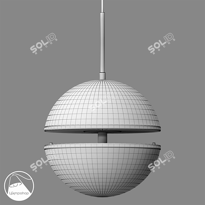 Elegant Crescent Pendant Light 3D model image 2