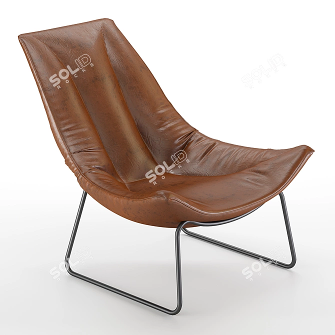Luxury Leather Beal Armchair 3D model image 1