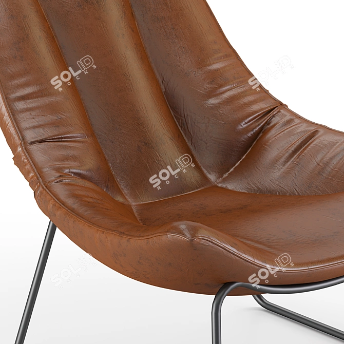 Luxury Leather Beal Armchair 3D model image 3