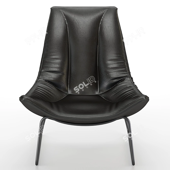 Luxury Leather Beal Armchair 3D model image 4