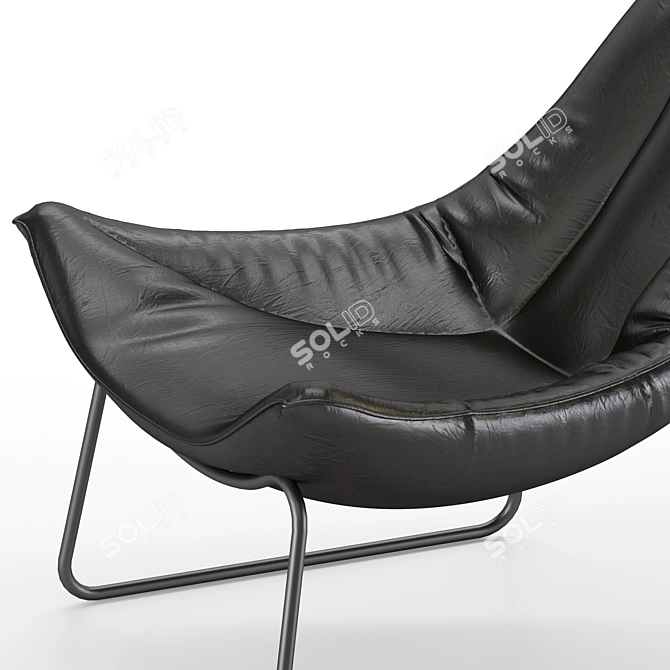 Luxury Leather Beal Armchair 3D model image 5