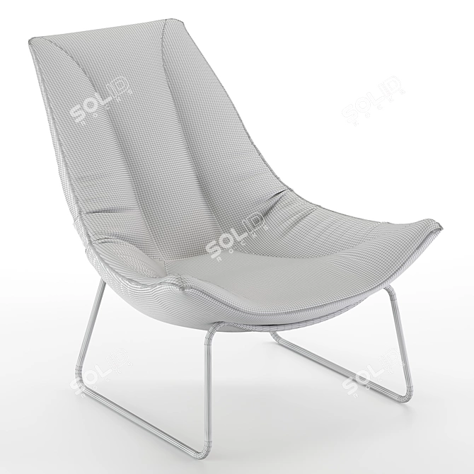 Luxury Leather Beal Armchair 3D model image 7