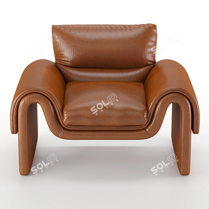 Retro De Sede Leather Chair 3D model image 2