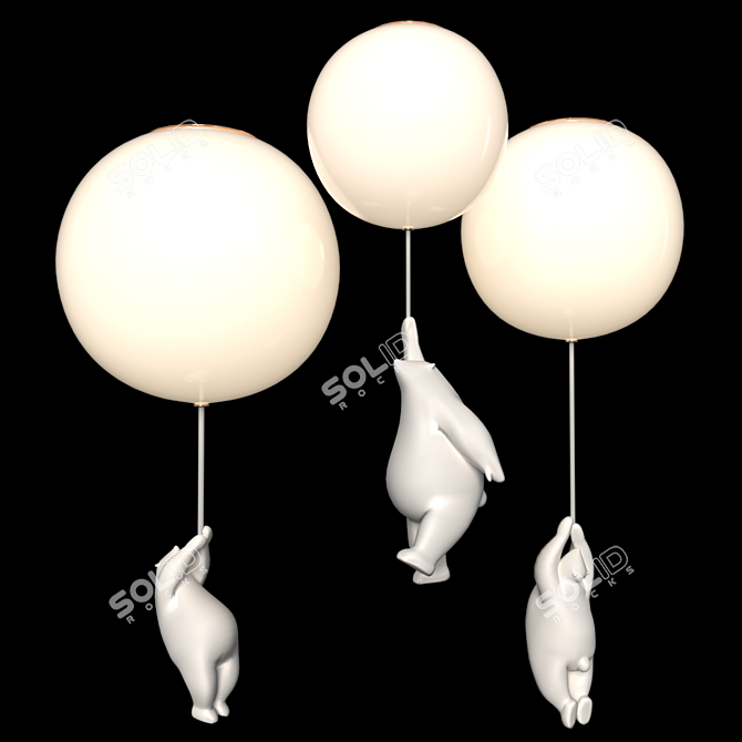 WASTY Bear Globe Chandelier 3D model image 1