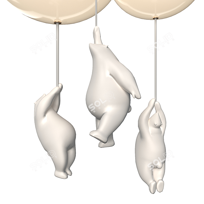 WASTY Bear Globe Chandelier 3D model image 3