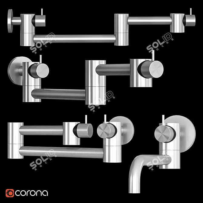 Mina Pot Filler Faucet | Extendable Handle 3D model image 1