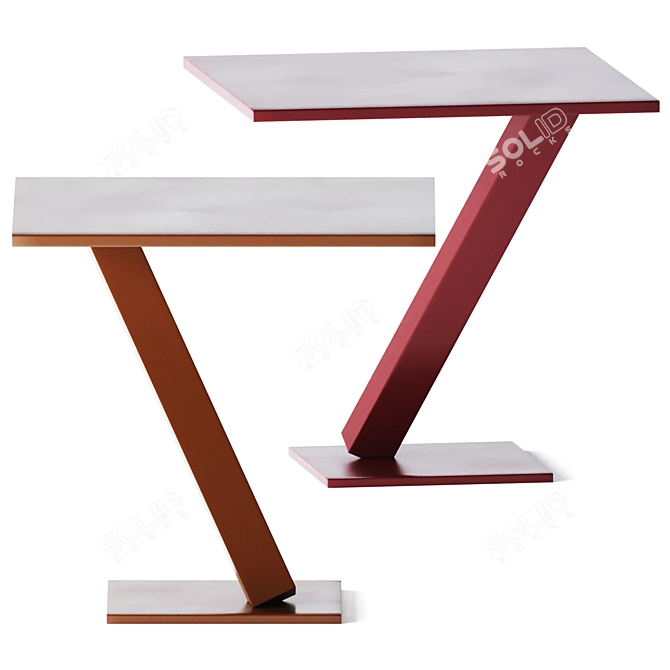 Minimalist Steel Coffee Table 3D model image 2