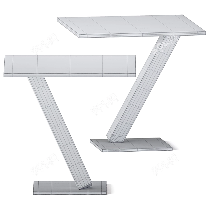 Minimalist Steel Coffee Table 3D model image 3