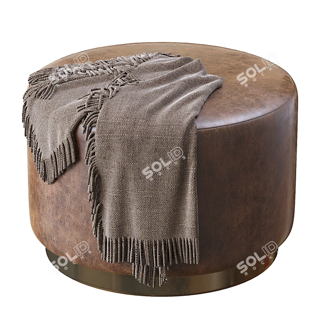 WIKA Coleccion Alexandra 2021 Luxury Leather Round Ottoman 3D model image 4