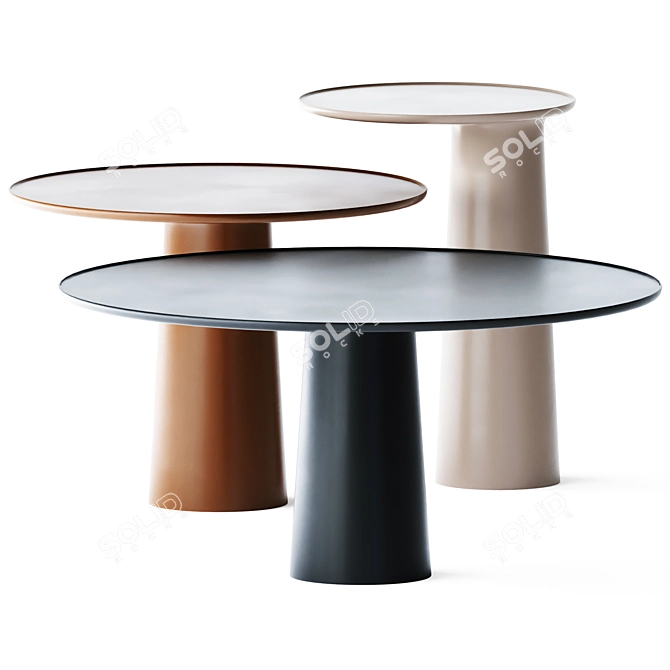 Elegant Metal Coffee Tables 3D model image 1