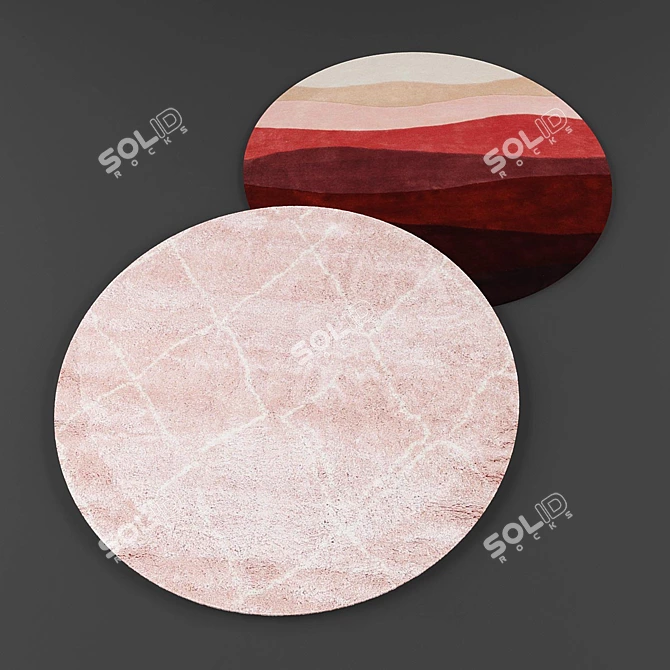 Contemporary Round Rugs Collection 3D model image 2