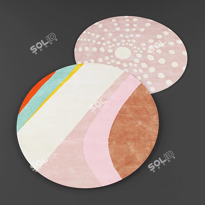 Contemporary Round Rugs Collection 3D model image 3