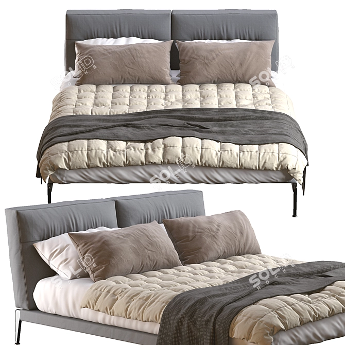 Flexform Adda Bed: Stylish and Comfortable 3D model image 2