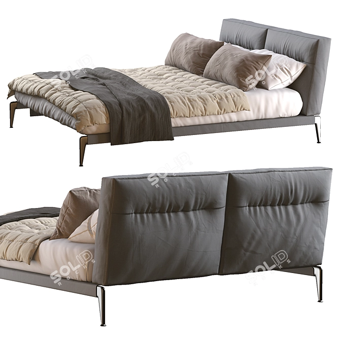 Flexform Adda Bed: Stylish and Comfortable 3D model image 6