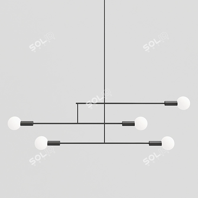 Triple Arm Mobile Light 3D model image 3