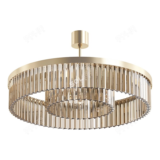 Elegant Double Drum Chandelier 3D model image 1