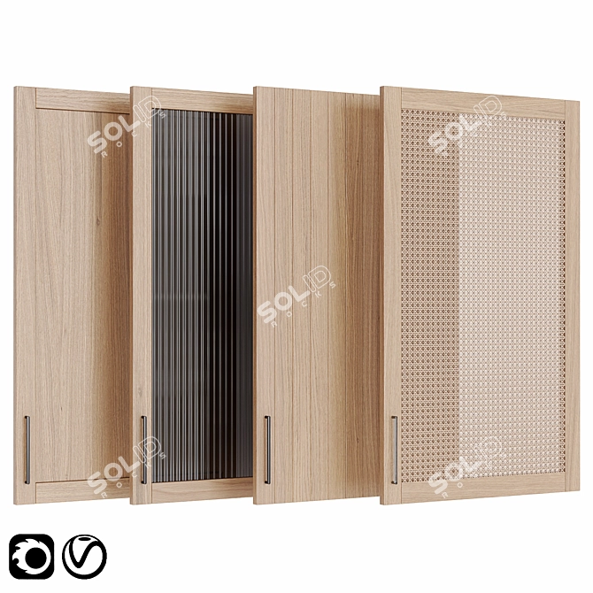 Versatile Collection of Cabinet Wood Doors 3D model image 1