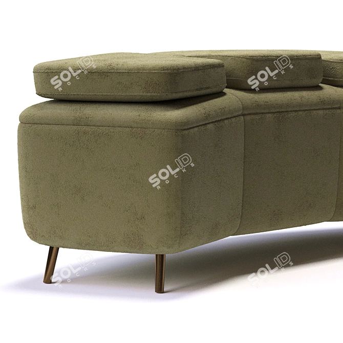 Modern Poly-Sofa: Sleek Design 3D model image 3