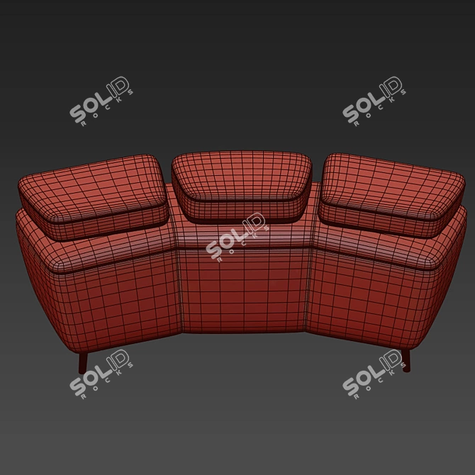 Modern Poly-Sofa: Sleek Design 3D model image 4