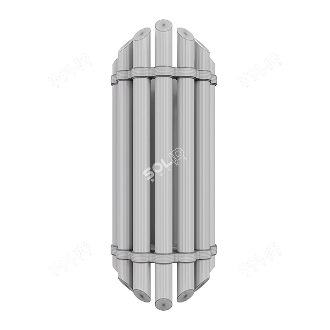 Polished Nickel Glass Wall Sconce 3D model image 2