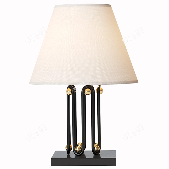 Elegant Wave Table Lamp 3D model image 4