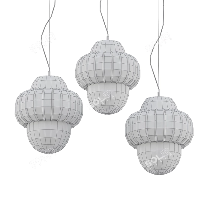 Elegant OROUND Glass Pendant Lamp 3D model image 2
