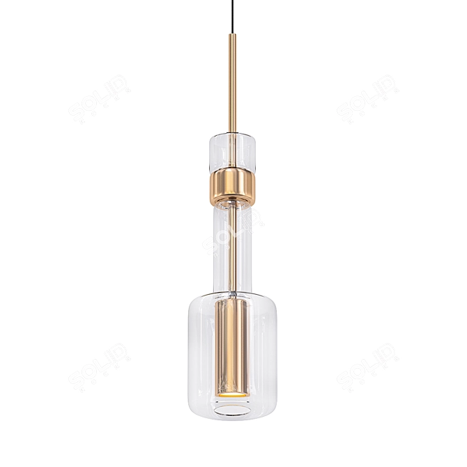 Elegant Glass Pendant Lamp 3D model image 1