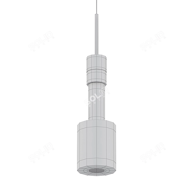 Elegant Glass Pendant Lamp 3D model image 2