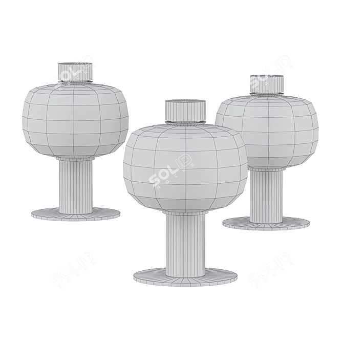 Bonbori Outdoor: LED Glass & Stainless Steel Table Lamp 3D model image 2