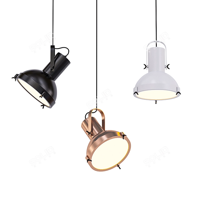 Swivel Aluminium Pendant Lamp 3D model image 1