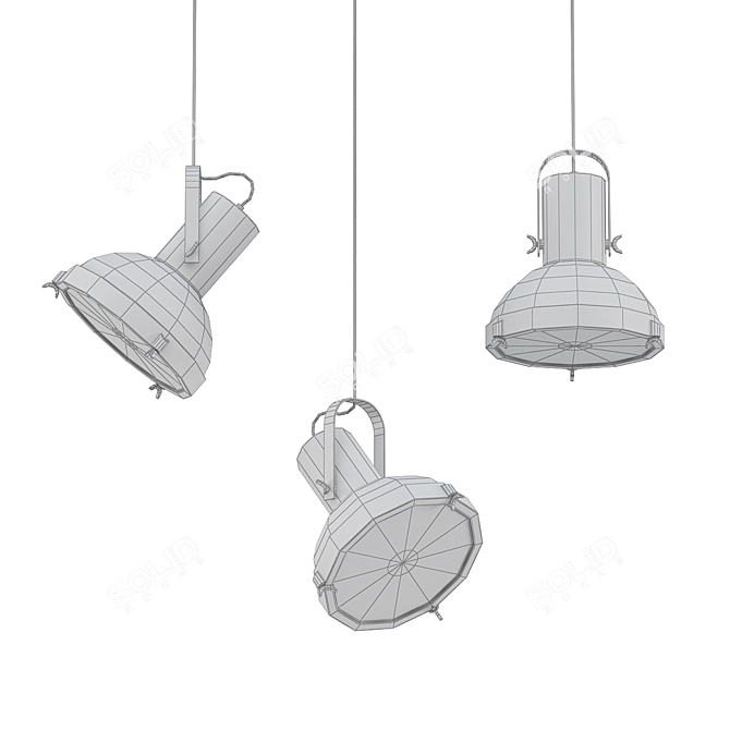 Swivel Aluminium Pendant Lamp 3D model image 2
