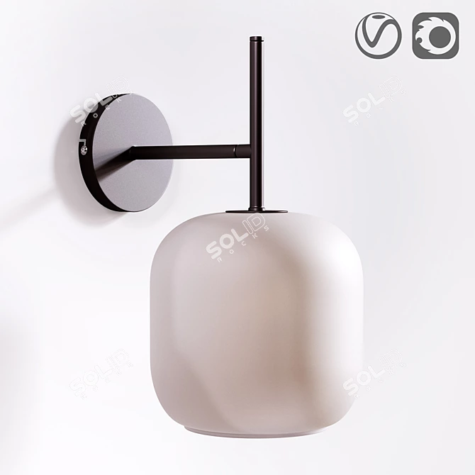 Elegant Misuto Dark Grey Wall Lamp 3D model image 1
