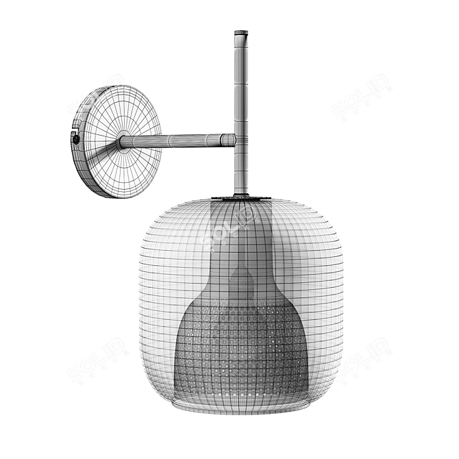 Elegant Misuto Dark Grey Wall Lamp 3D model image 2