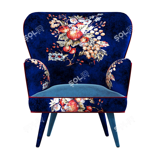 Pomegranate Blues Gobelin Armchair: Timeless Elegance 3D model image 2