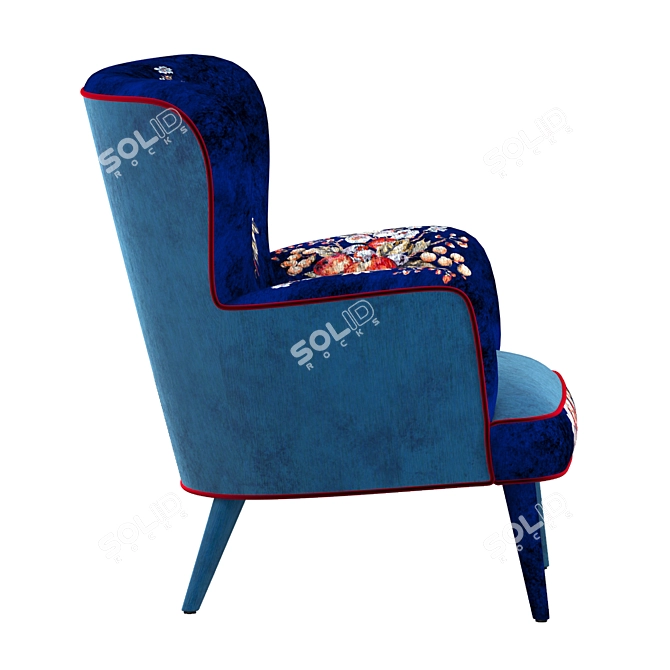 Pomegranate Blues Gobelin Armchair: Timeless Elegance 3D model image 3