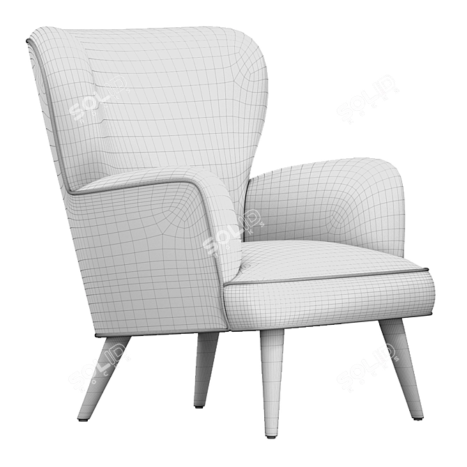 Pomegranate Blues Gobelin Armchair: Timeless Elegance 3D model image 4