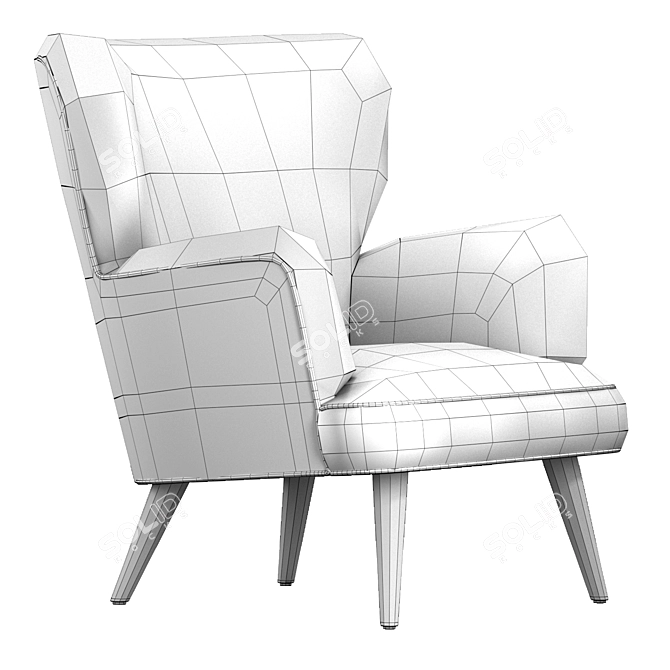 Pomegranate Blues Gobelin Armchair: Timeless Elegance 3D model image 5