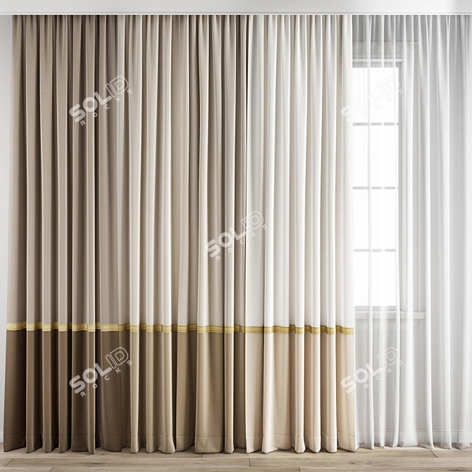 Polygonal Curtain Model 3D model image 1