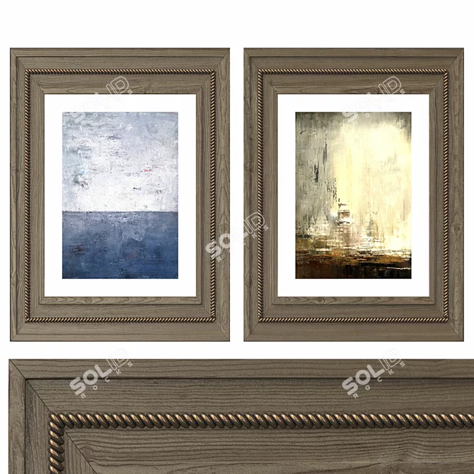 Premium Vintage Picture Frame 3D model image 1