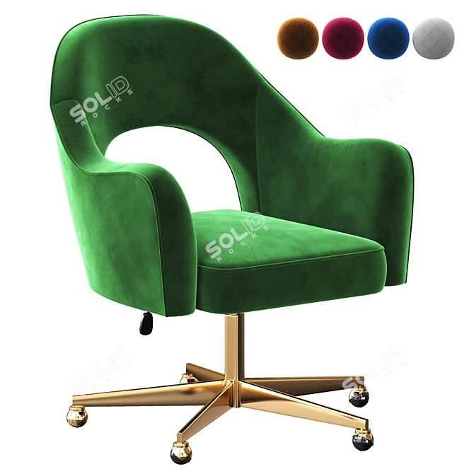 Modern Fayette Swivel Desk Chair 3D model image 1