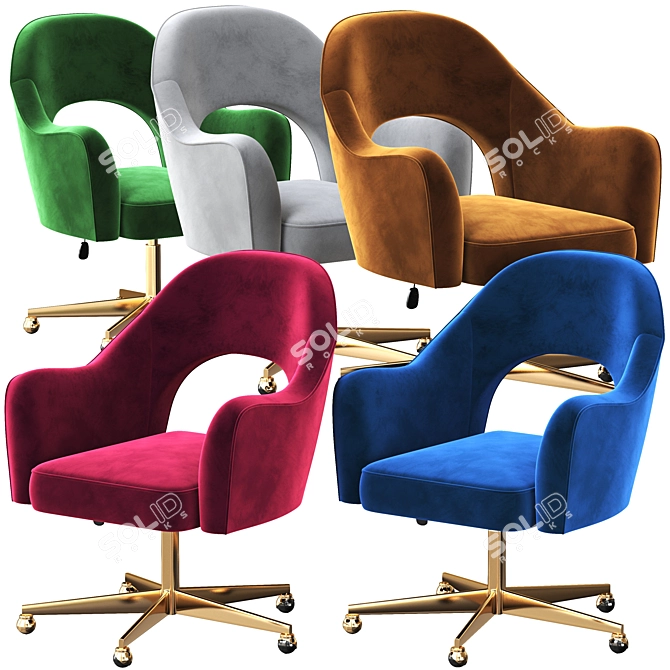Modern Fayette Swivel Desk Chair 3D model image 2